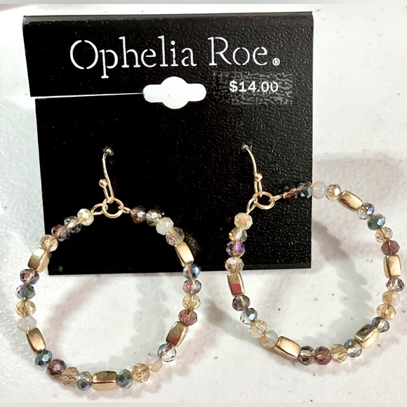 Jewelry - 🌖 IRIDESCENT METALLIC EARRING Hoops Ophelia Roe Pierced New Boho Beach Wear